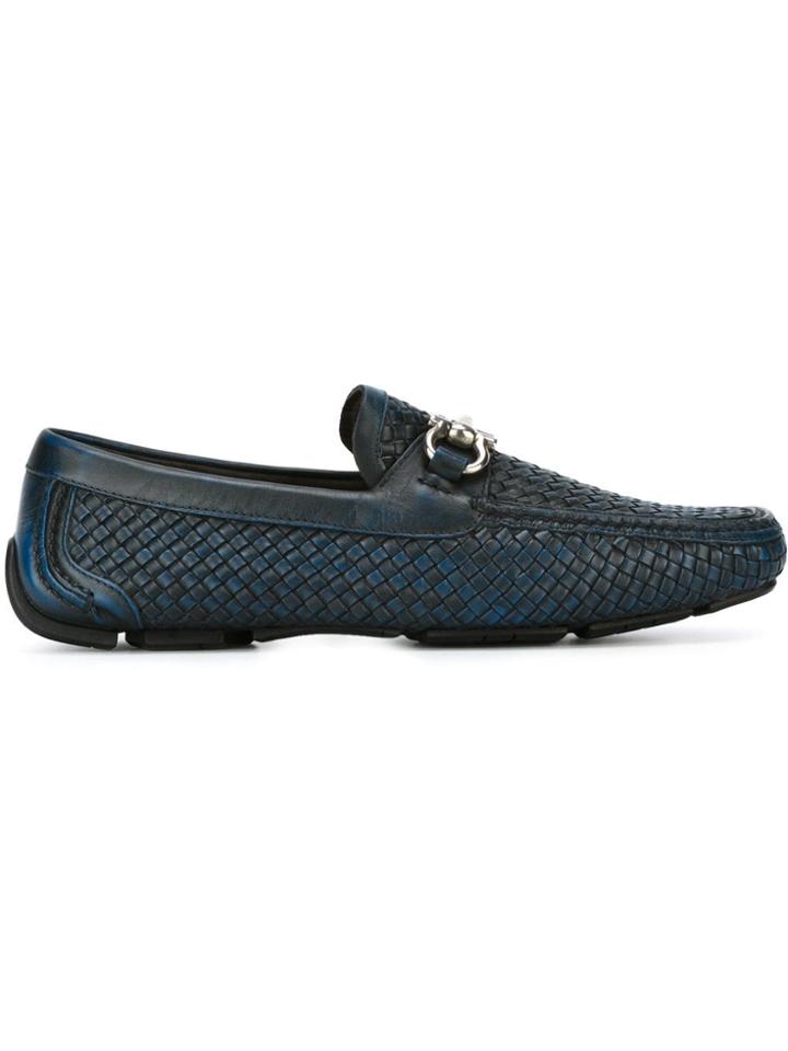 Salvatore Ferragamo Gancini Buckle Loafers - Blue