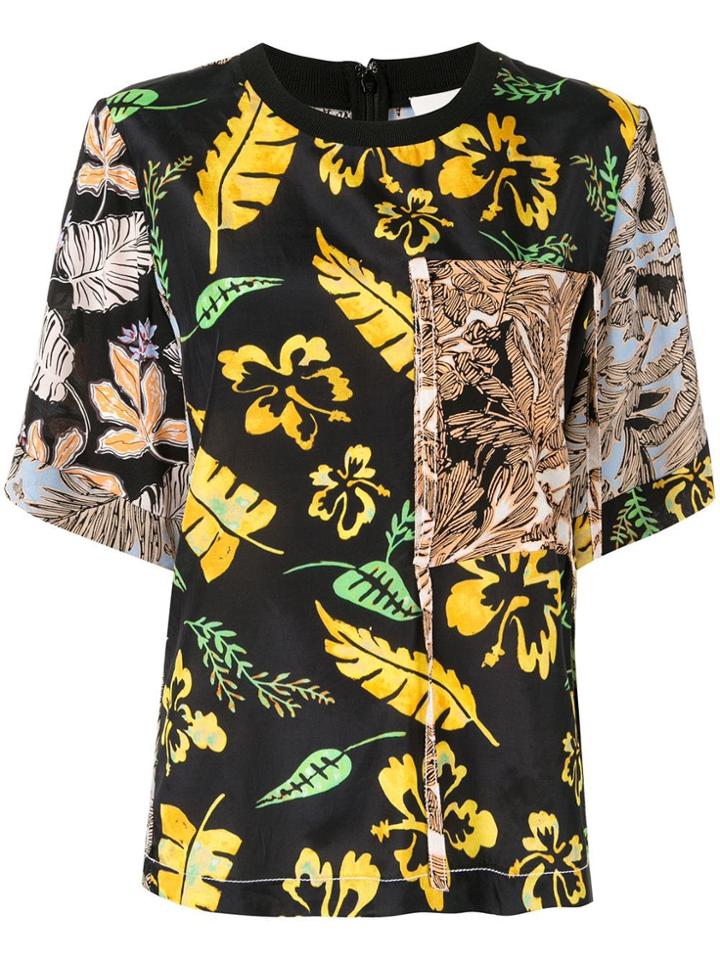 3.1 Phillip Lim Contrast Floral T-shirt - Multicolour