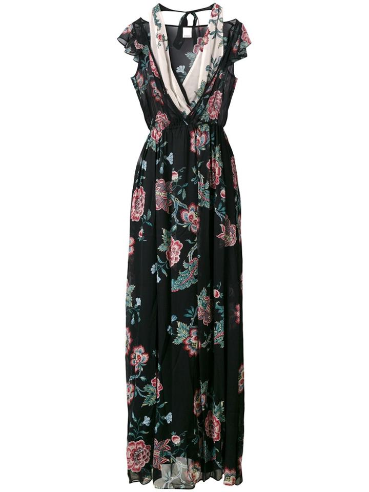 Pinko Binocolo Floral Layered Dress - Black