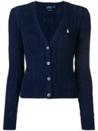 Polo Ralph Lauren Cropped Cable Knit Cardigan - Blue