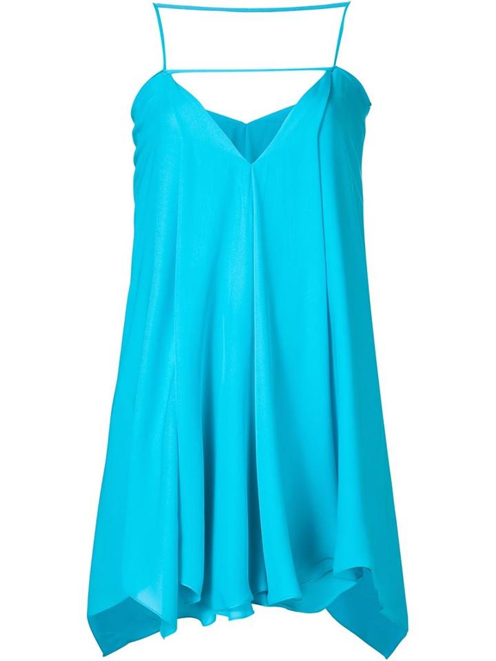 Plein Sud Long Asymmetric Hem Top, Women's, Size: 38, Blue, Silk