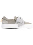 Buscemi Bow Detail Slip-on Sneakers, Women's, Size: 6, Grey, Suede/leather/rubber