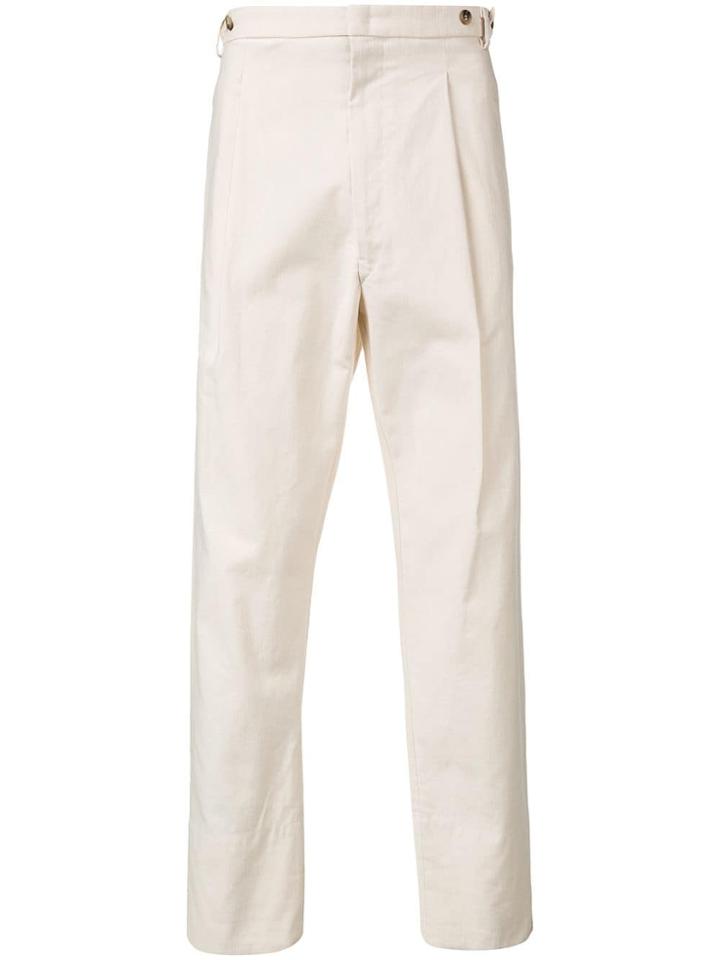 Maison Flaneur High Low Tailored Trousers - Neutrals