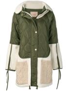 Twin-set Quilted Patchwork Parka - Green