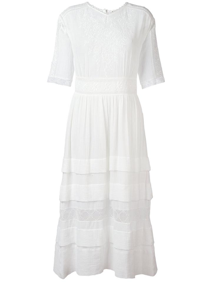 Masscob - Long Embroidered Dress - Women - Cotton - S, White, Cotton