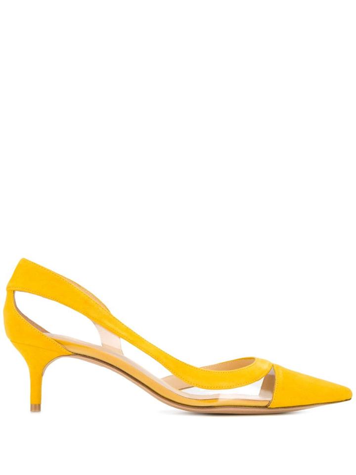 Alexandre Birman Contrast Pointed Pumps - Yellow