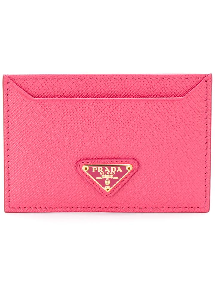 Prada Logo Card Holder - Pink & Purple