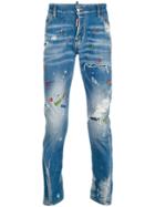 Dsquared2 Sexy Twist Paint Splatter Jeans - Blue