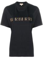 Burberry Check Logo T-shirt - Black