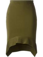 Givenchy Midi Peplum Skirt, Women's, Size: Medium, Green, Polyamide/spandex/elastane/viscose