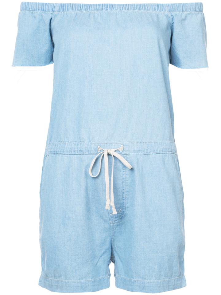 Mother Off Shoulder Playsuit - Blue