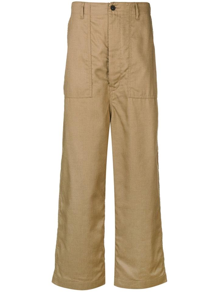 Junya Watanabe Man Wide-leg Cropped Trousers - Brown