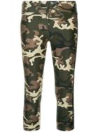 The Upside Cropped Camouflage Print Leggings - Green