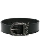 Saint Laurent Black Belt With Western Style Buckle