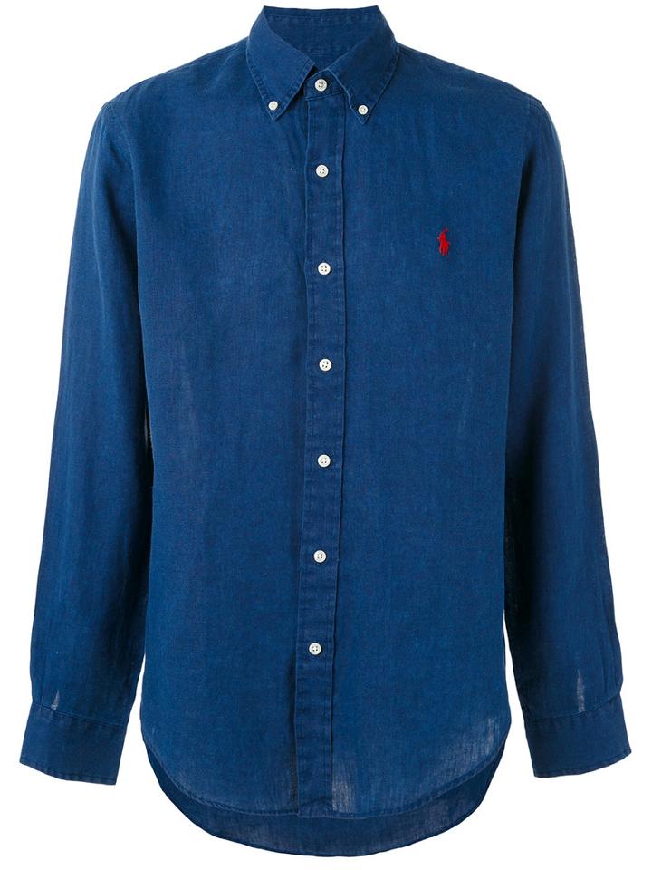 Ralph Lauren - Sport Shirt - Men - Linen/flax - L, Blue, Linen/flax
