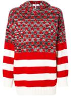 Msgm Striped And Patterned Jumper - Red