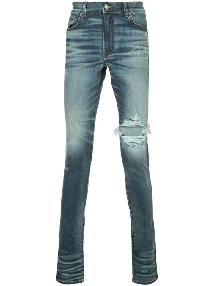 Amiri Distressed Denim Trousers - Blue