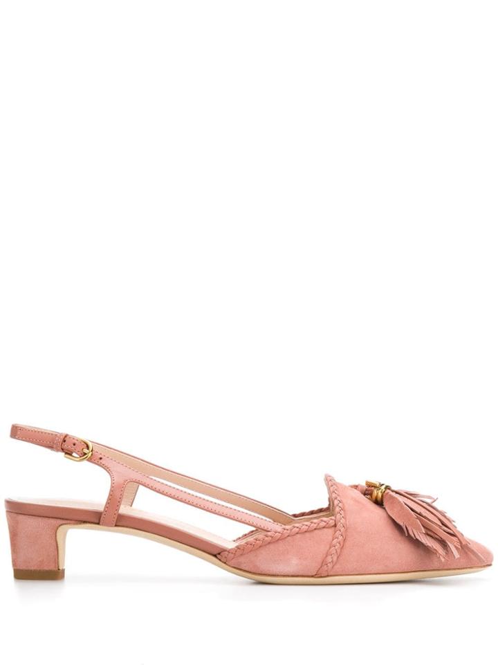 Tod's Tassel Embellished Slingback Sandals - Pink