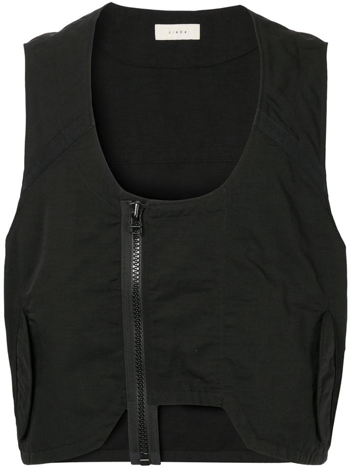 Jieda Cropped Vest - Black