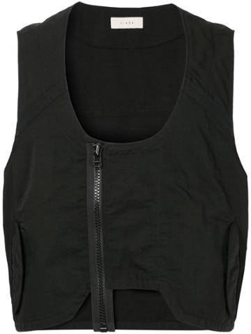 Jieda Cropped Vest - Black