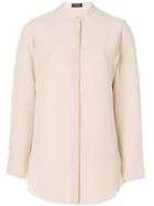 Joseph Band Collar Shirt - Pink & Purple