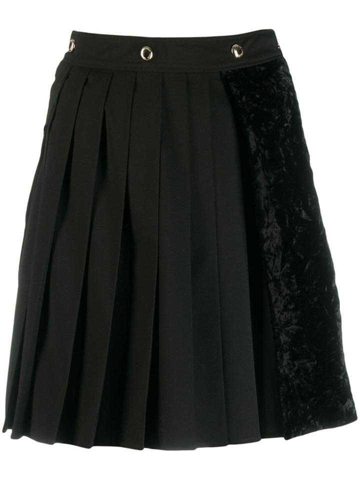 Versace Jeans Couture Asymmetric Pleated Skirt - Black