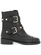 Red Valentino Studded Strap Boots - Black