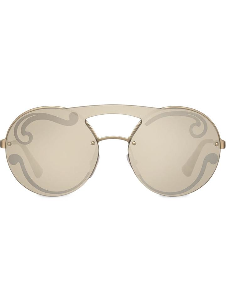 Prada Eyewear Double-nose Bridge Sunglasses - Metallic