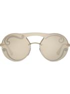 Prada Eyewear Double-nose Bridge Sunglasses - Metallic