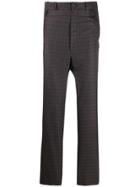 Maison Mihara Yasuhiro Belted Check Print Trousers - Grey