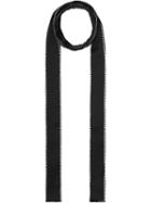 Burberry Crystal Trim Silk Satin Jacquard Skinny Scarf - Black