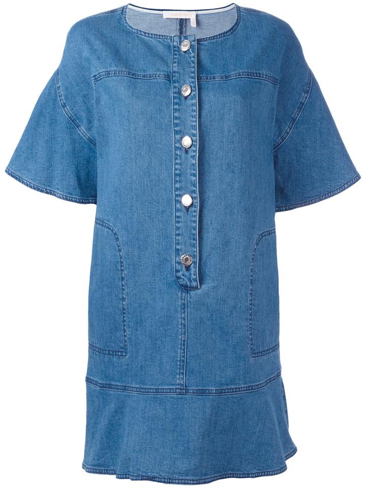 See By Chloé Denim Dress, Women's, Size: 38, Blue, Cotton/spandex/elastane