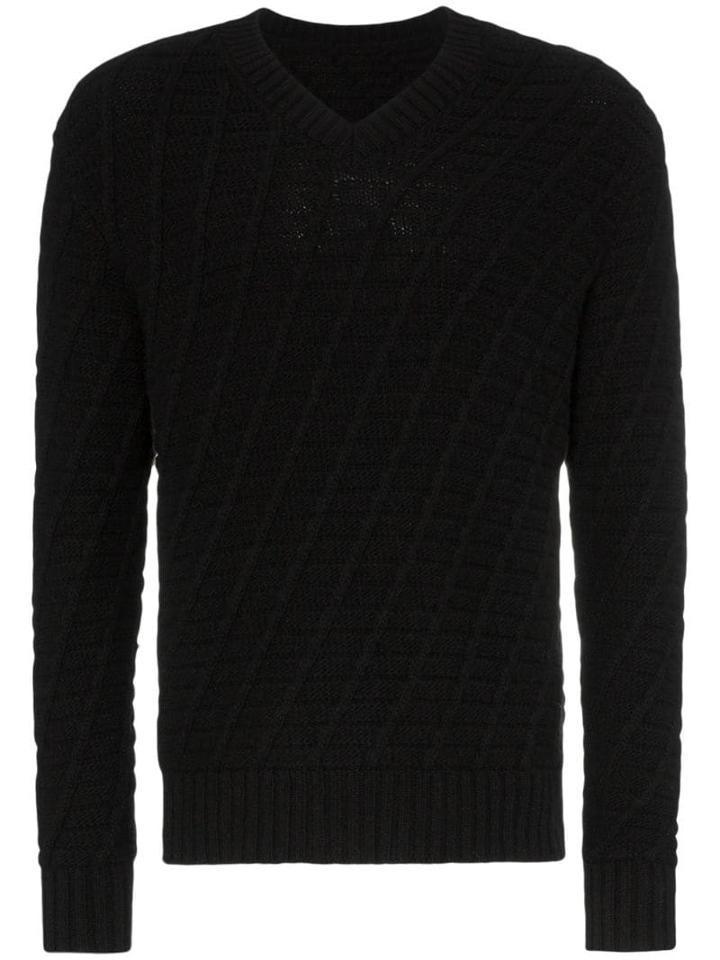 Sunflower Blond V-neck Knitted Jumper - Black