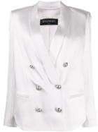Balmain Double-breasted Belted Blazer - White