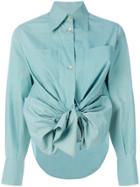 Jean Paul Gaultier Vintage High Low Hem Bow Shirt - Green