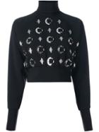 David Koma Metal Detail Roll Neck Sweatshirt