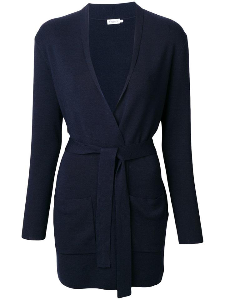 Filippa-k Belted Mid Cardigan - Blue