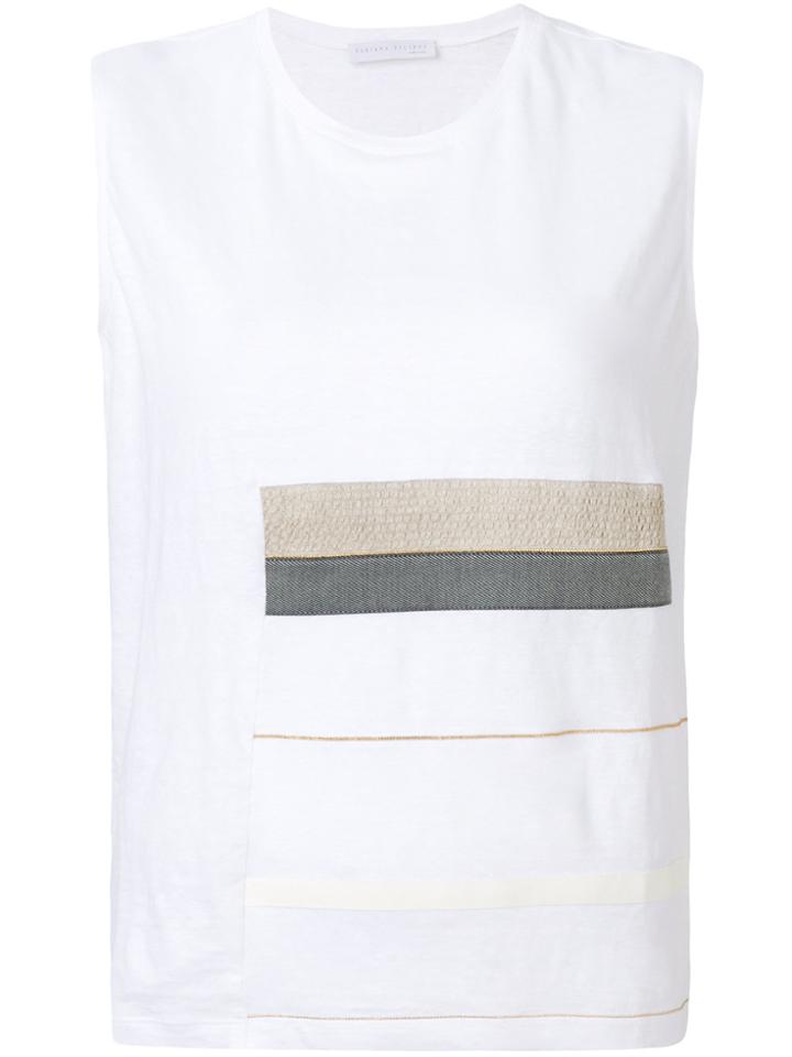 Fabiana Filippi Contrast Panel Sleeveless Topo - White