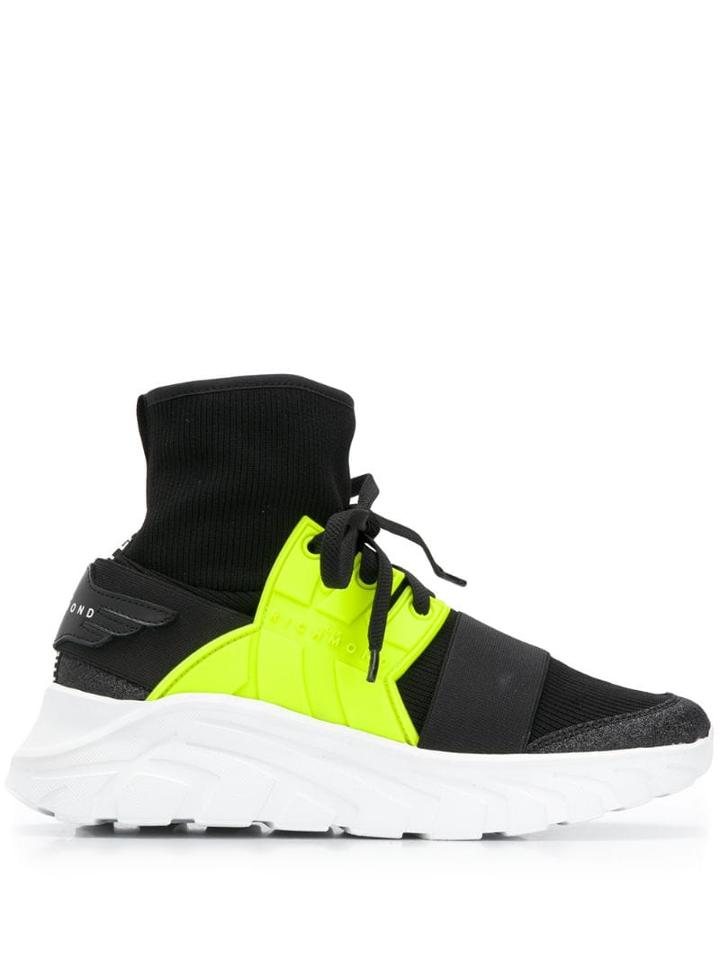 John Richmond Contrast Panel Sneakers - Black
