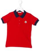 Moncler Kids Contrast Collar Polo Shirt, Boy's, Size: 8 Yrs, Red