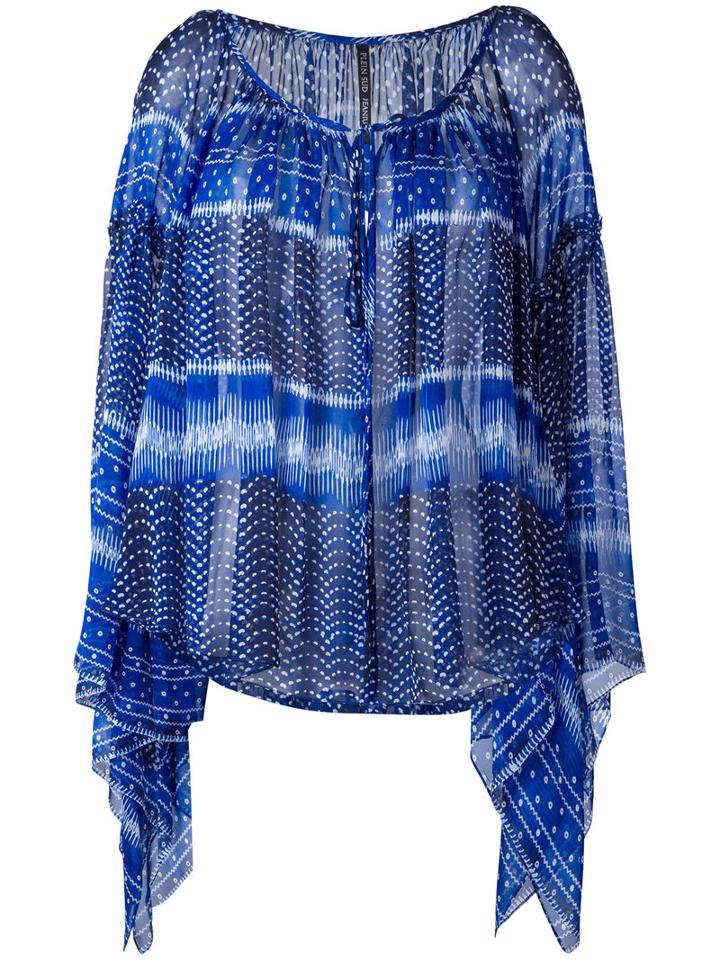 Plein Sud - Draped Blouse - Women - Silk - 42, Women's, Blue, Silk