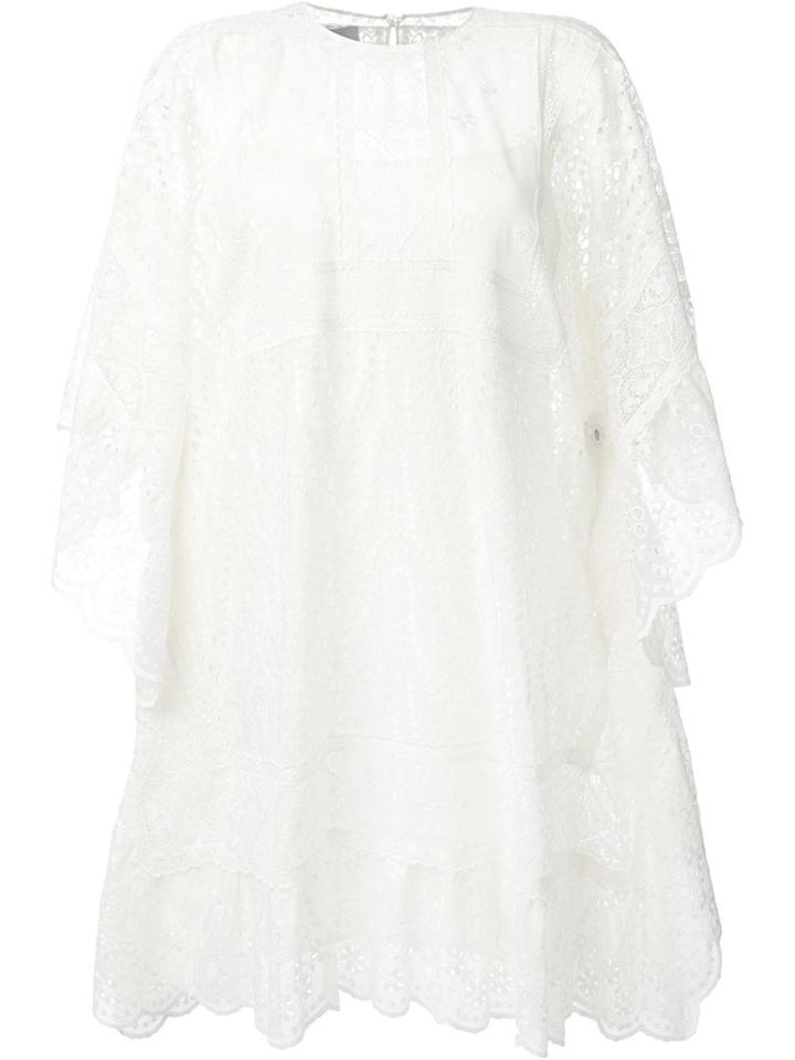 Valentino Broderie Anglaise Dress, Women's, Size: 40, Nude/neutrals, Cotton/polyester