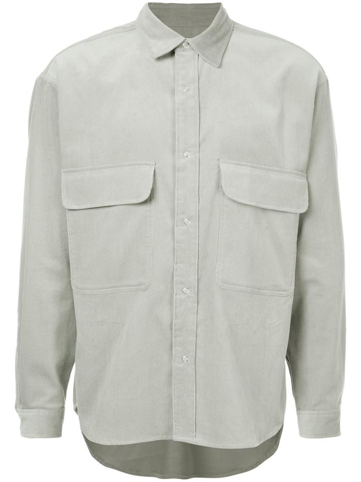 H Beauty & Youth Oversized Pocket Shirt - Grey