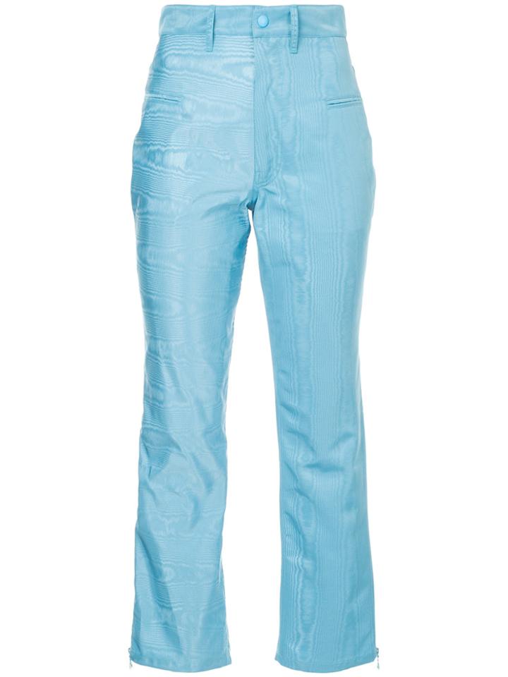 Marine Serre Moire Trousers - Blue