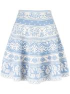Alexander Mcqueen Jacquard Knit Mini Skirt, Women's, Size: Small, White, Viscose/polyester/polyamide/spandex/elastane