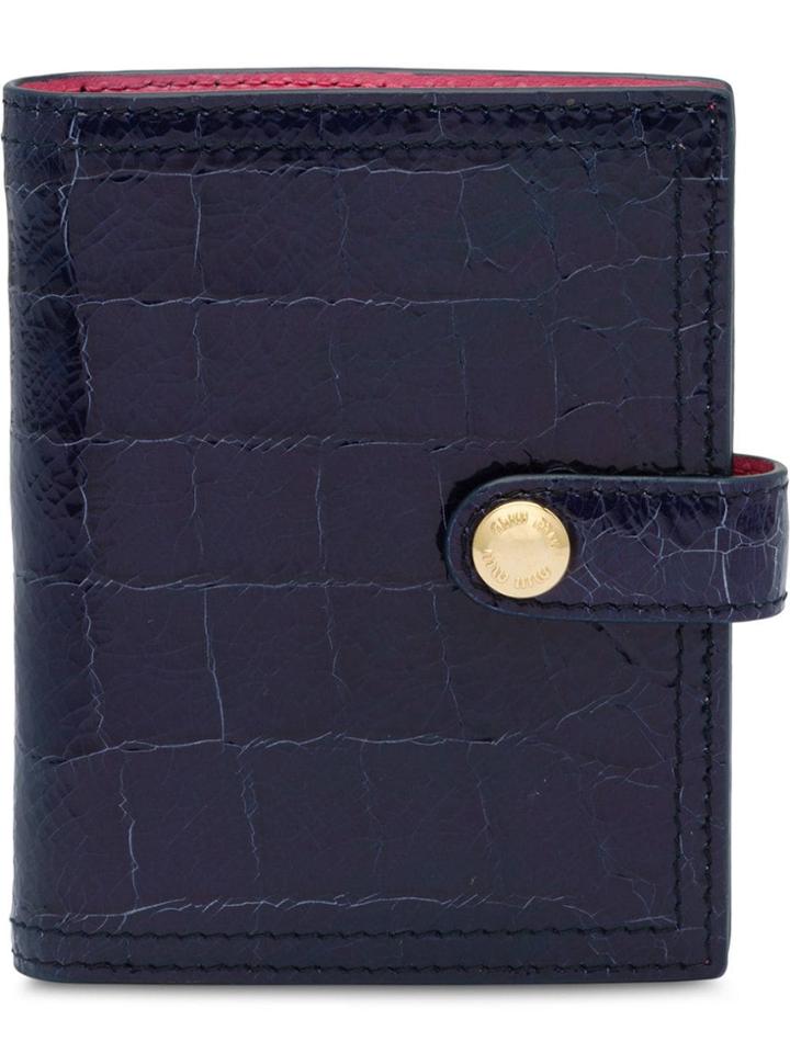 Miu Miu Embossed Crocodile Print Wallet - Blue