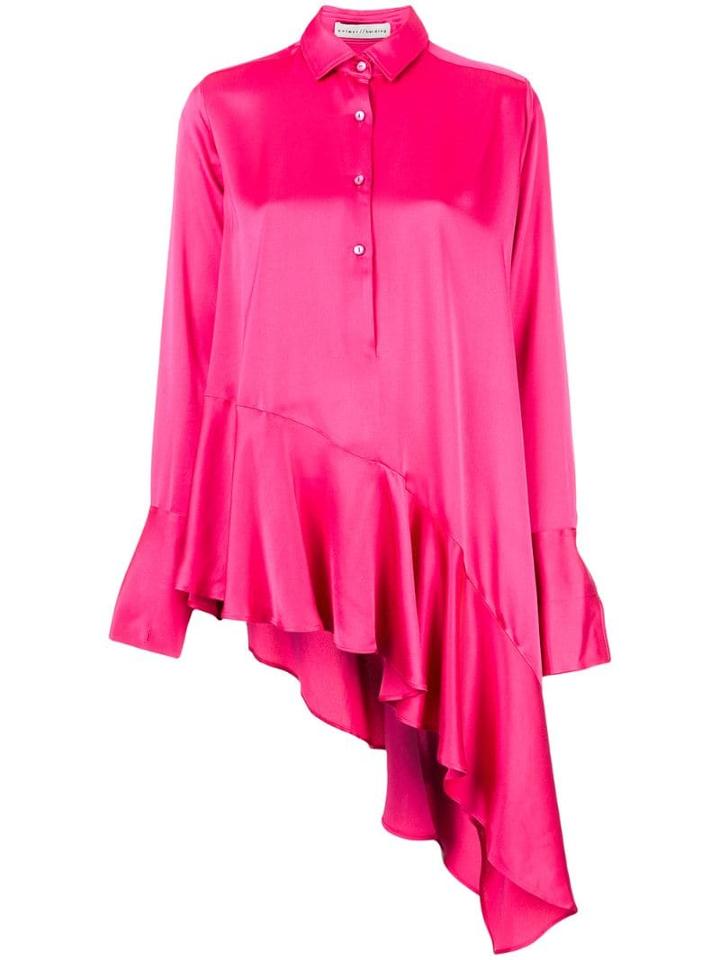Palmer / Harding Asymmetric Ruffled Blouse - Pink