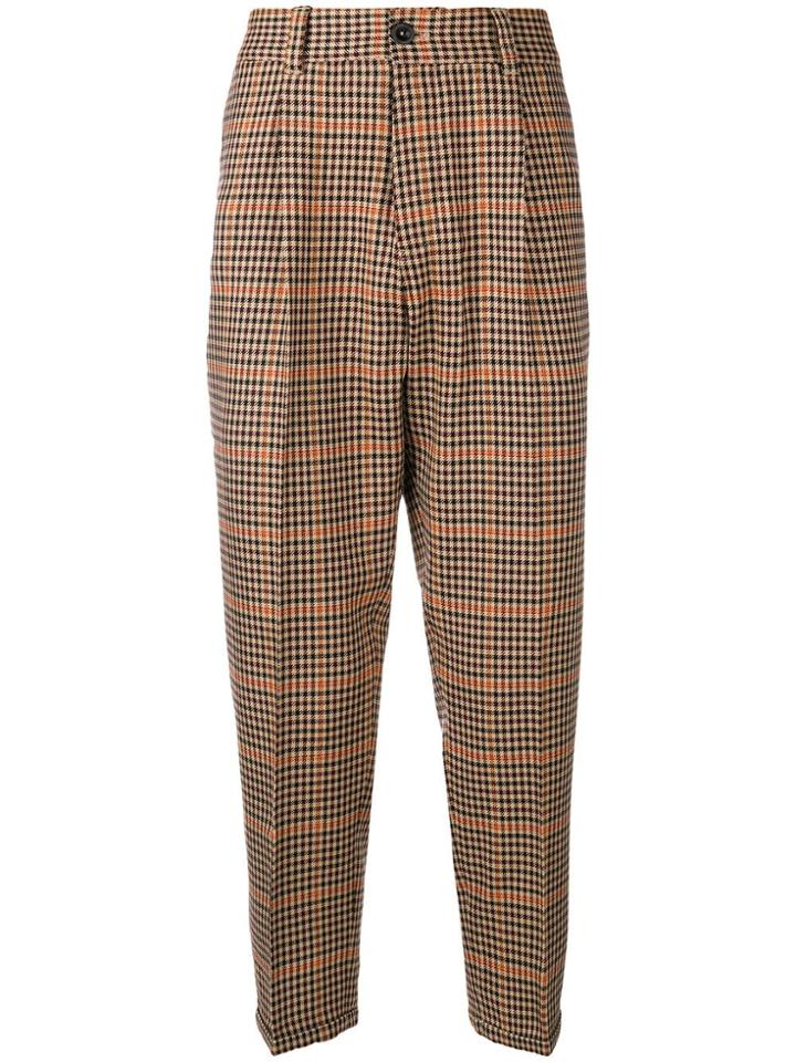 Pt01 Check Tapered Trousers - Neutrals