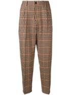 Pt01 Check Tapered Trousers - Neutrals