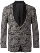 Gabriele Pasini Floral Embroidered Blazer, Men's, Size: 48, Brown, Cotton/spandex/elastane/viscose